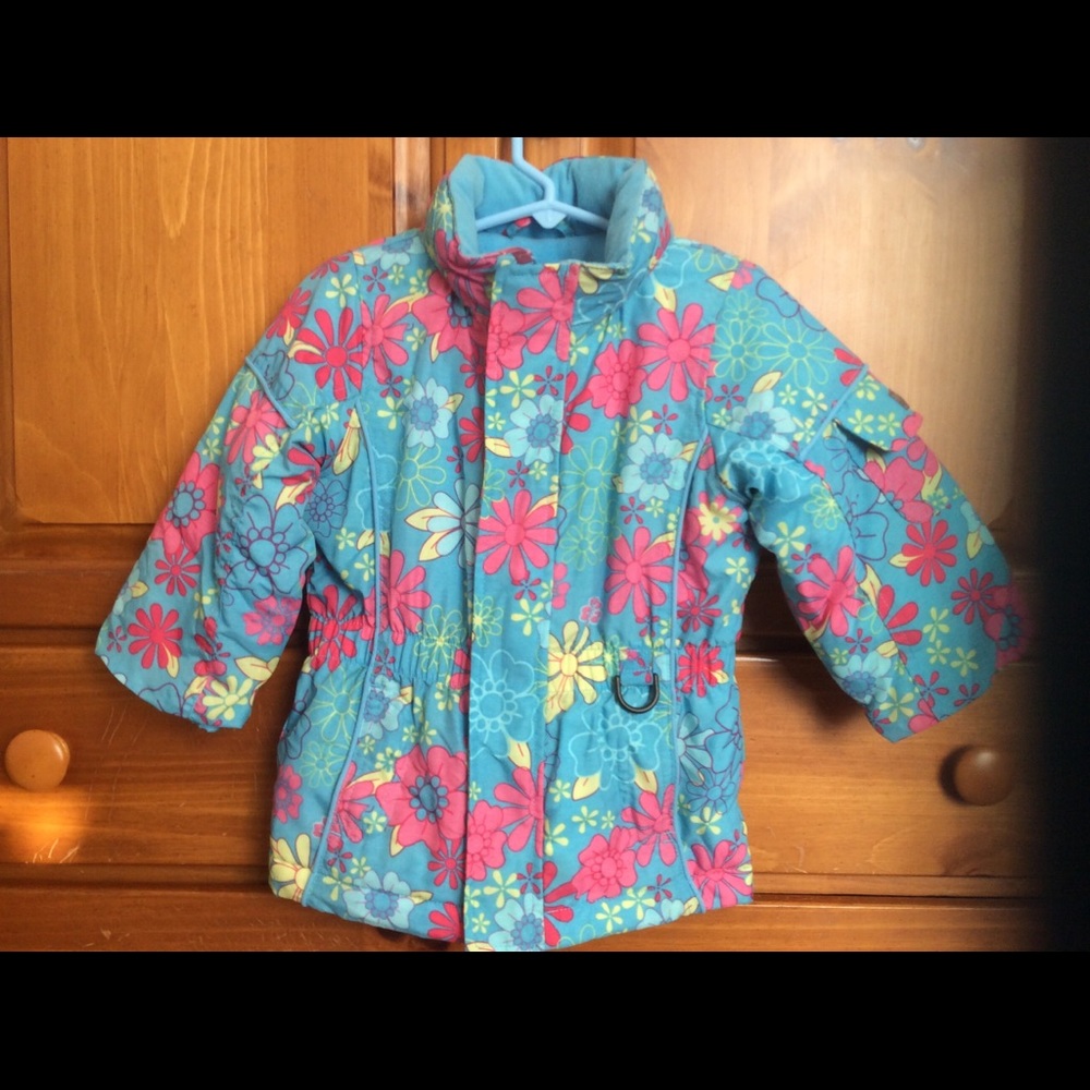 L.L. Bean Girl Toddler Winter Coat 2T Flowers